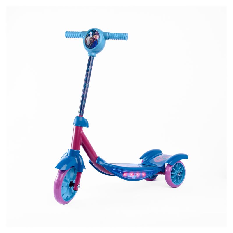 DISNEY - Patineta Scooter Infantil Frozen Azul Mora con Luces 3Ruedas_.