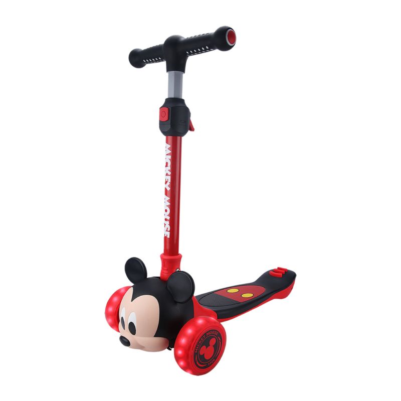 DISNEY - Patineta Scooter Junior Mickey Mouse 3D Negro Rojo 3 Ruedas_.