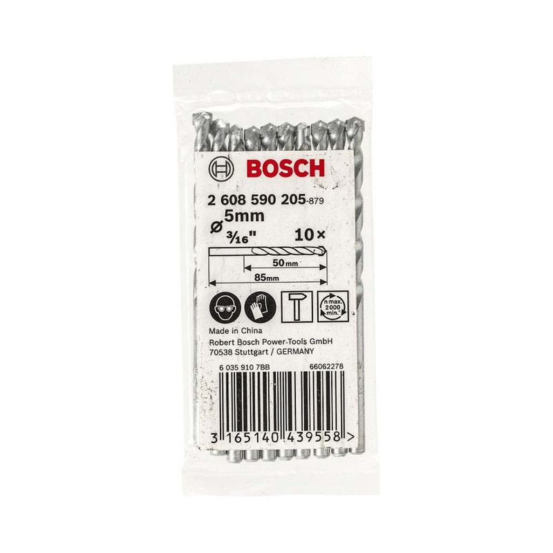 BOSCH - Set de 10 Brocas CYL-1 Bosch Ø5mm para Mampostería