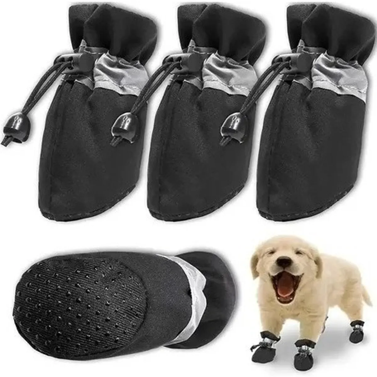 GENERICO - Set X4 Botas Medias Mascota Perro Impermeable Ajustable