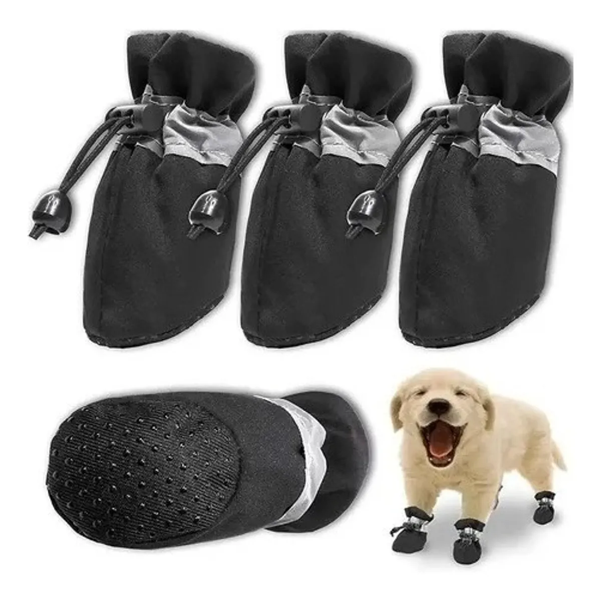 GENERICO - Set X4 Botas Medias Mascota Perro Impermeable Ajustable