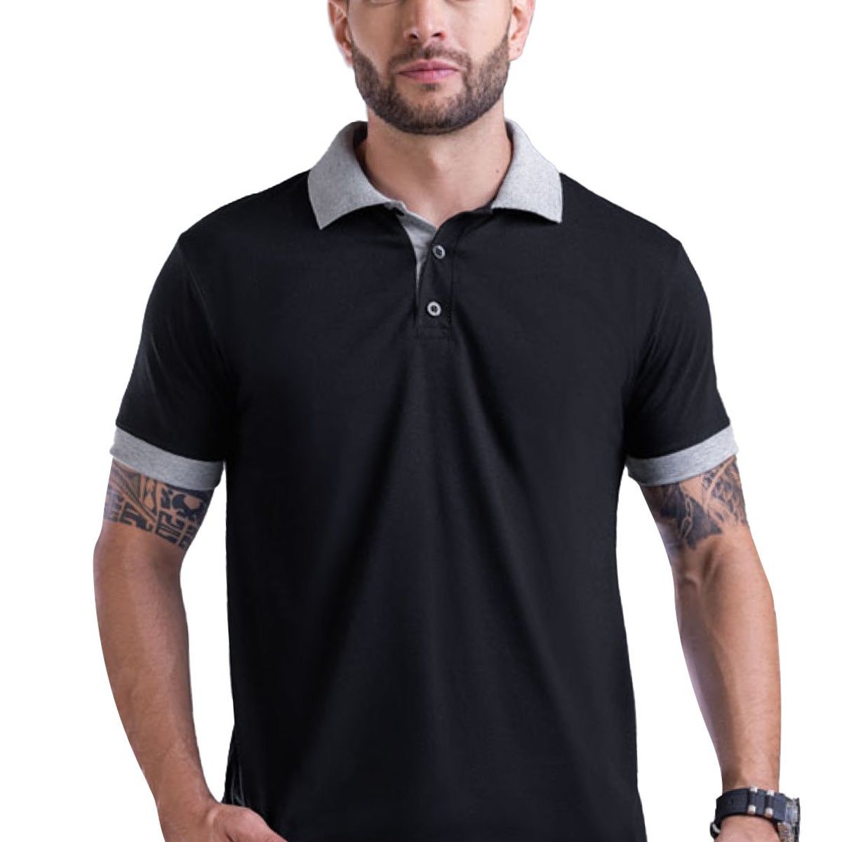 MARKETING PERSONAL - Polo Hombre Negro Mp 5024