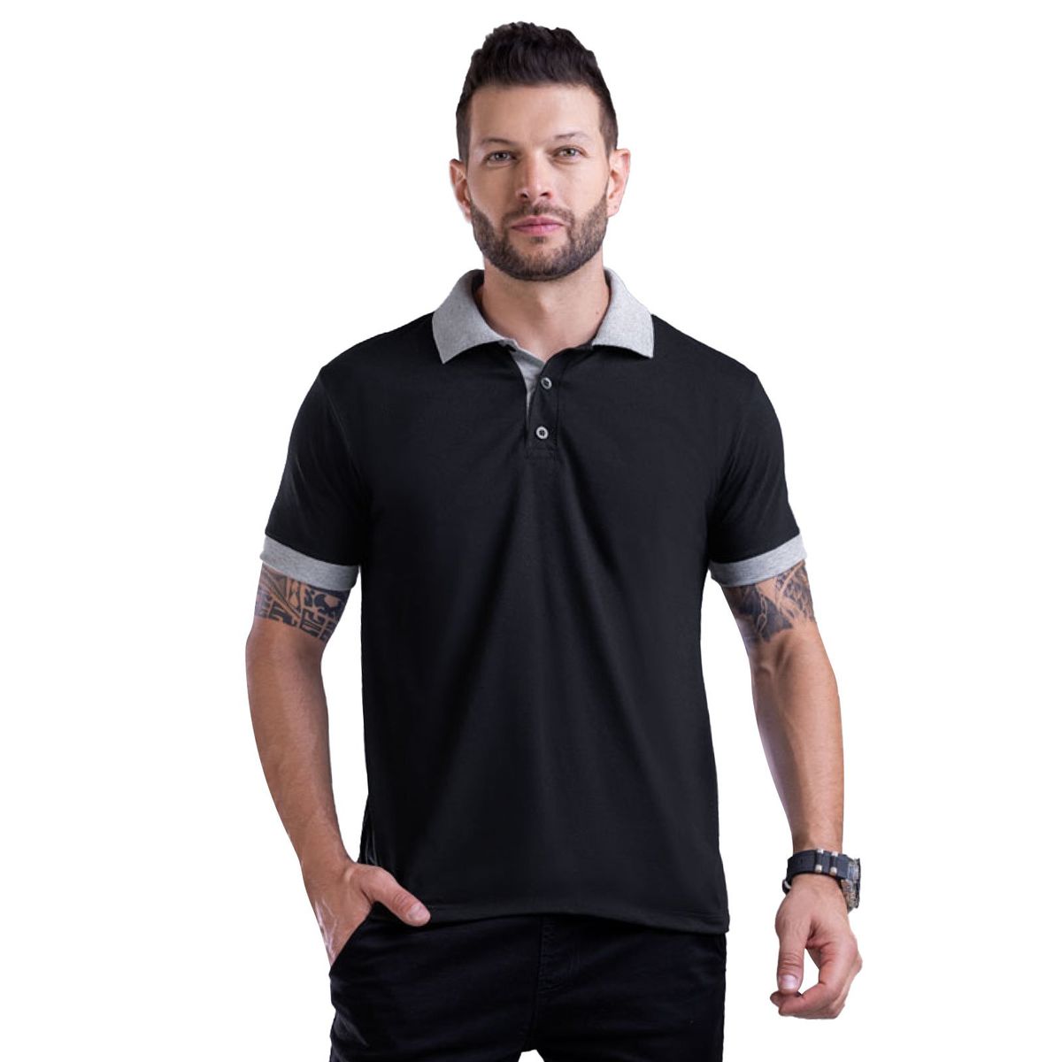 MARKETING PERSONAL - Polo Hombre Negro Mp 5024