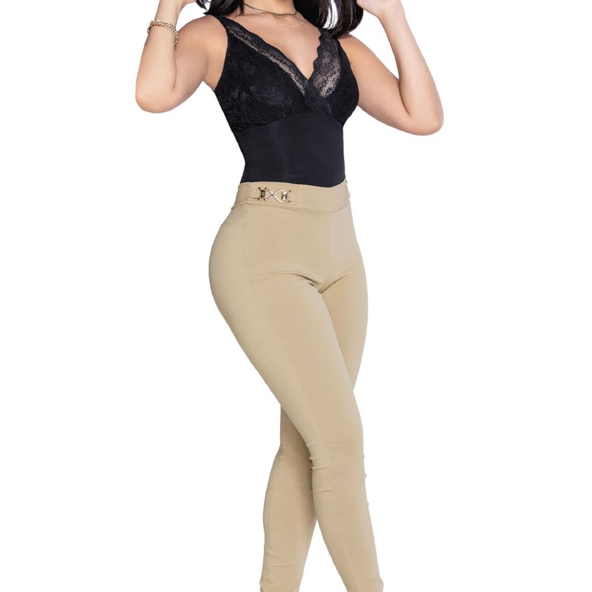 MARKETING PERSONAL - Pantalón Mujer Beige Mp 3476