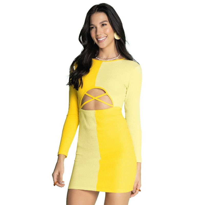 ATYPICAL - Vestido Corto Mujer Amarillo Atypical 4550