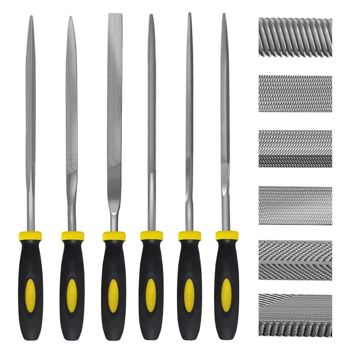 STAND - Juego 6 Limas Joyero Metalicas Madera Joyería con Estuche