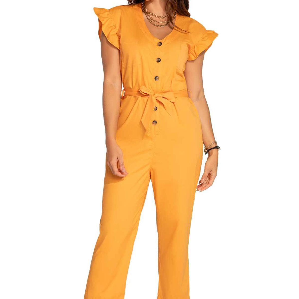 ATYPICAL - Enterizo Largo Mujer Naranja Atypical 2746