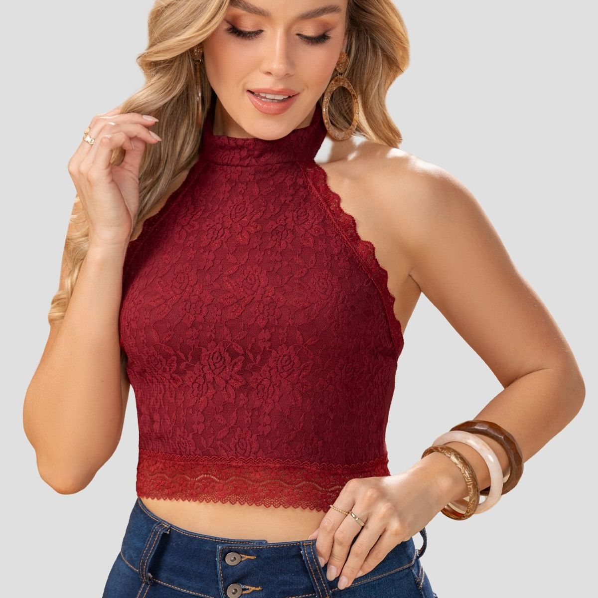 MARKETING PERSONAL - Crop Top Mujer Vinotinto Mp 102819