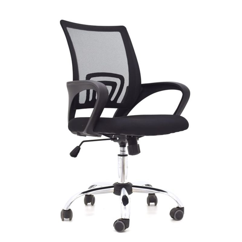 GENERICO - Silla Escritorio Atlantis Operativa Negra bs cromo - Mobili shop
