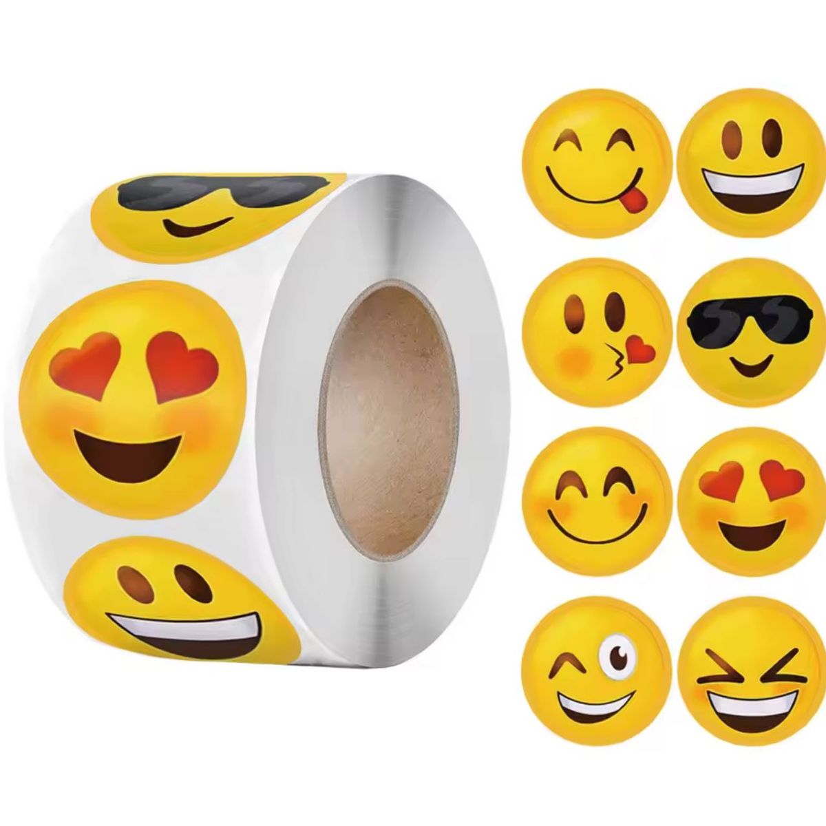 GENERICO - Rotulo Sticker Autoadhesivo Carita Feliz 2.5 Cm X 500 Pcs