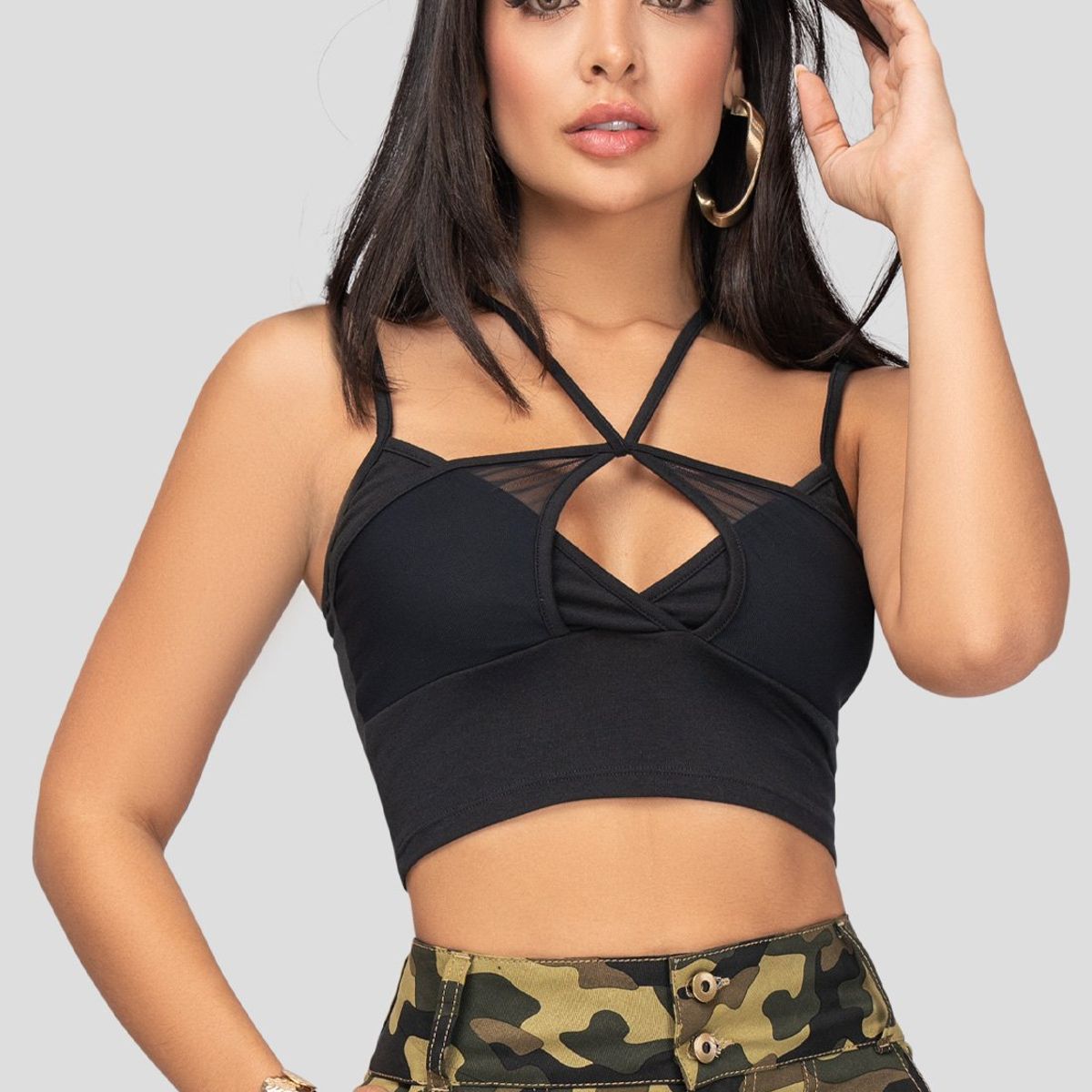 MARKETING PERSONAL - Crop Top Mujer Negro Mp 102833