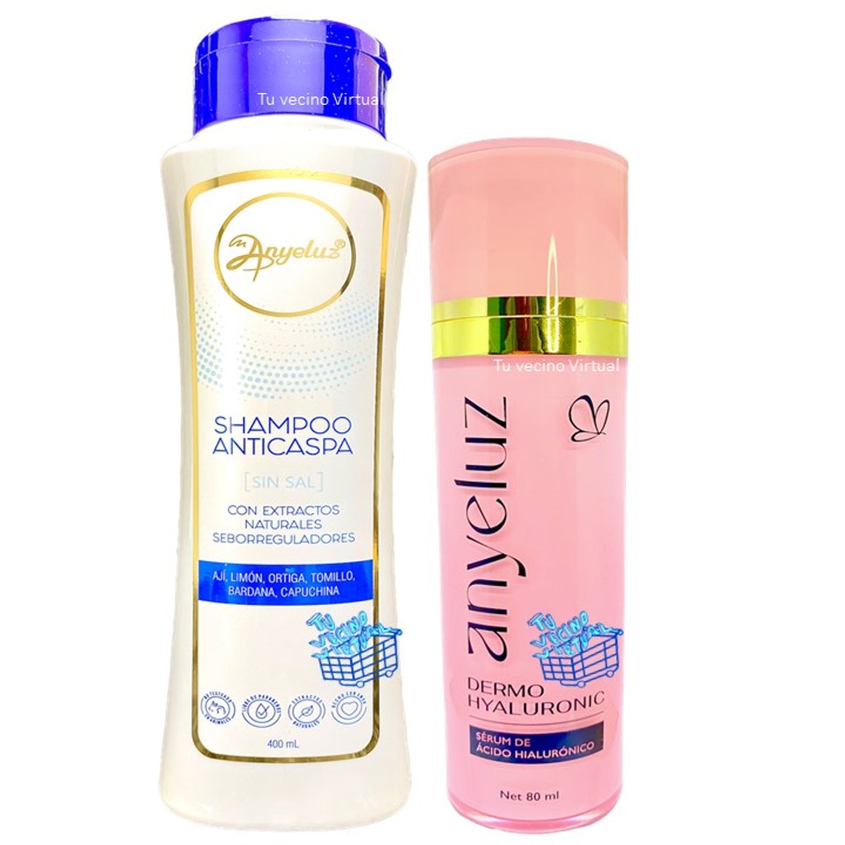 ANYELUZ - Shampoo anticaspa y Acido Hialuronico  - Anyeluz