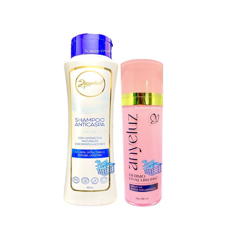 ANYELUZ - Shampoo anticaspa y Acido Hialuronico  - Anyeluz