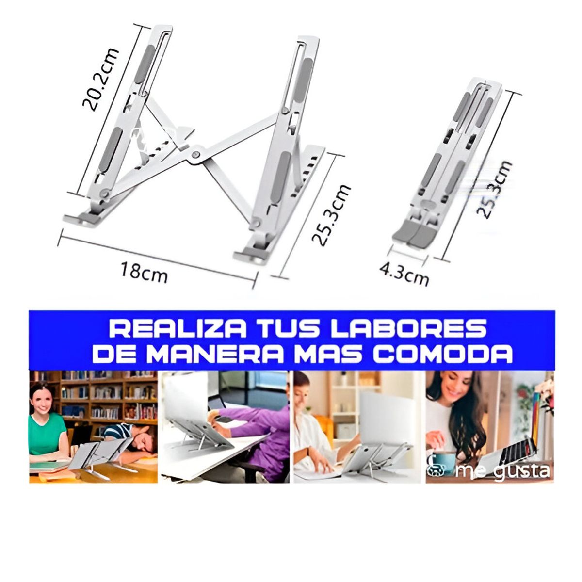 GENERICO - Soporte Ajustable para Portátil Laptop Tablet Plegable