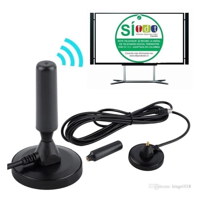 GENERICO - Antena Tdt Dvb-t2 full hd Interior Y Exterior. Cable 5 metros.