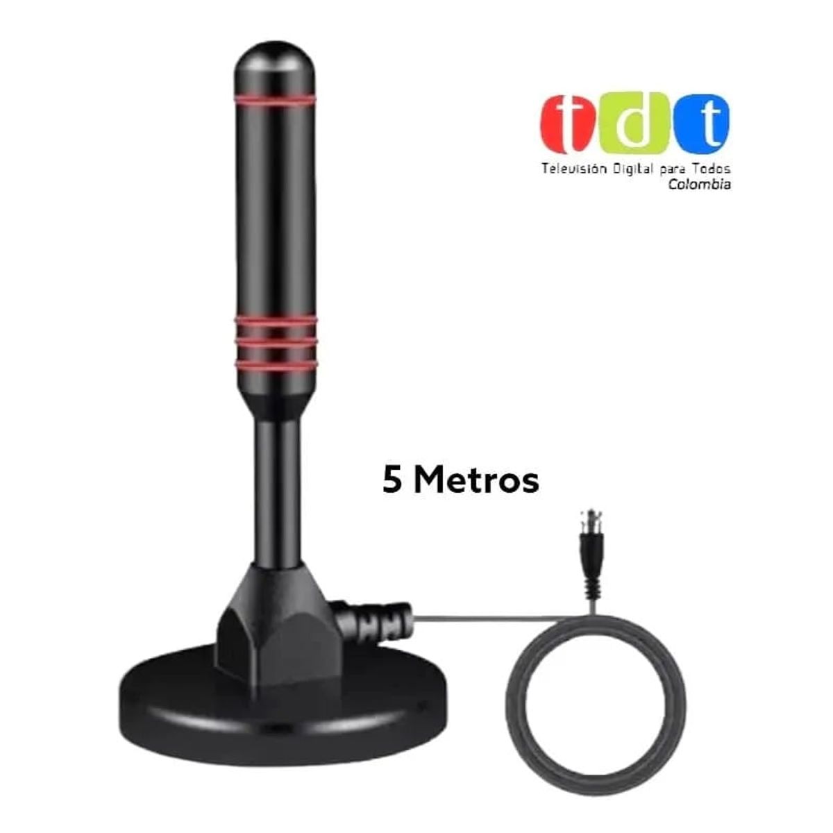 GENERICO - Antena Tdt Dvb-t2 full hd Interior Y Exterior. Cable 5 metros.