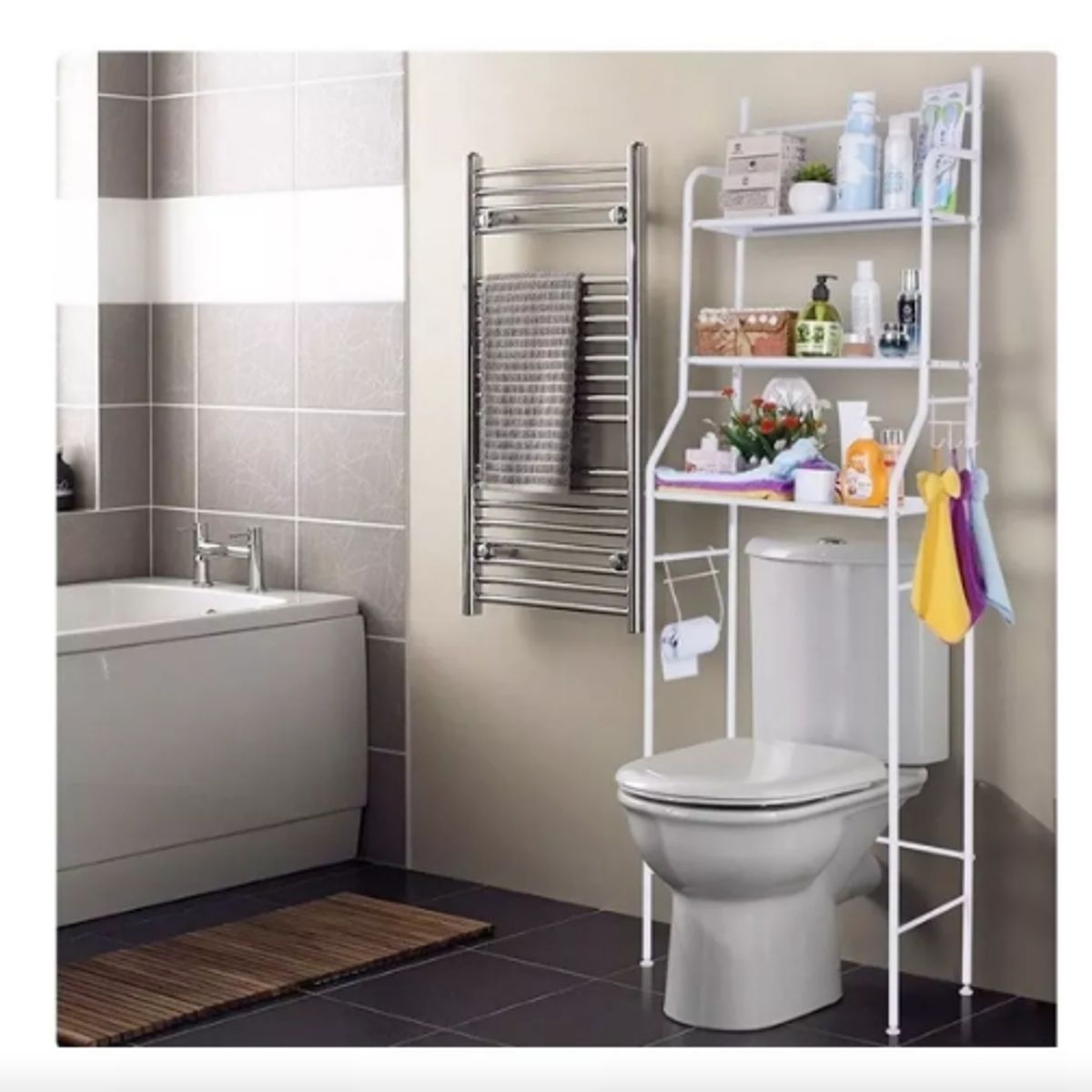 SHEN HUANG - Organizador De Baño Estantería Ahorrador De Espacio 3 Color Blanco