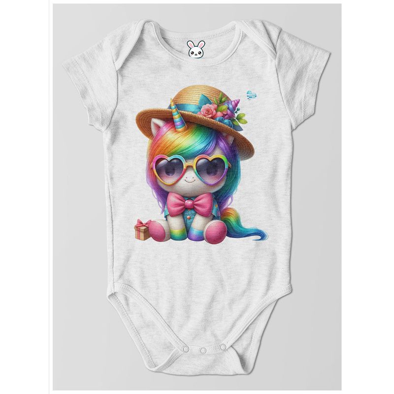 GENERICO - Body Bebe Arcoiris Unicornio Sentado ChiquiChic