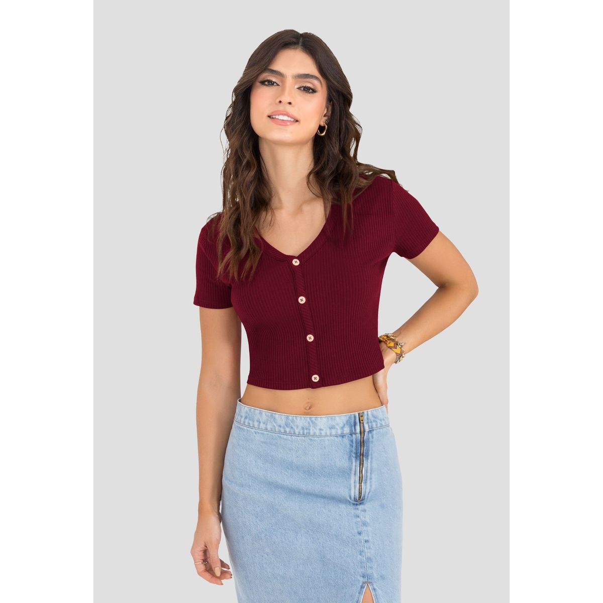 RUTTA - Crop Top Mujer Vinotinto Rutta 104038