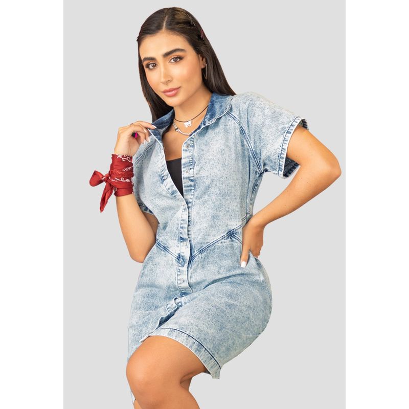 ATYPICAL - Vestido Corto Mujer Azul Claro Atypical 103249