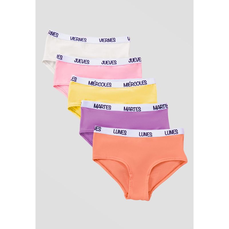 FORMAS INTIMAS - Cachetero Paq X5 Infantil Femenino Multicolor FI 101130