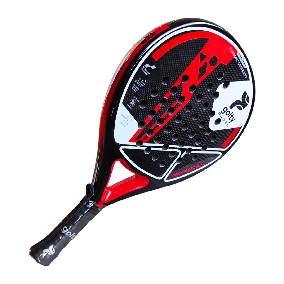 GOLTY - Raqueta De Padel Golty Profesional-Negro/Rojo