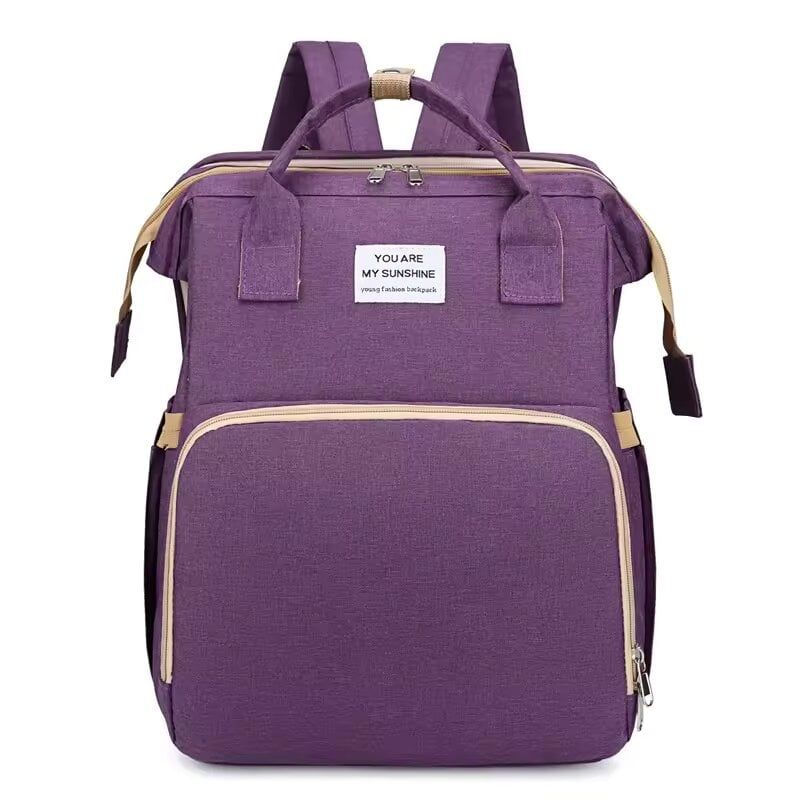GENERICO - Pañalera Multifuncional Con Cambiador Morado