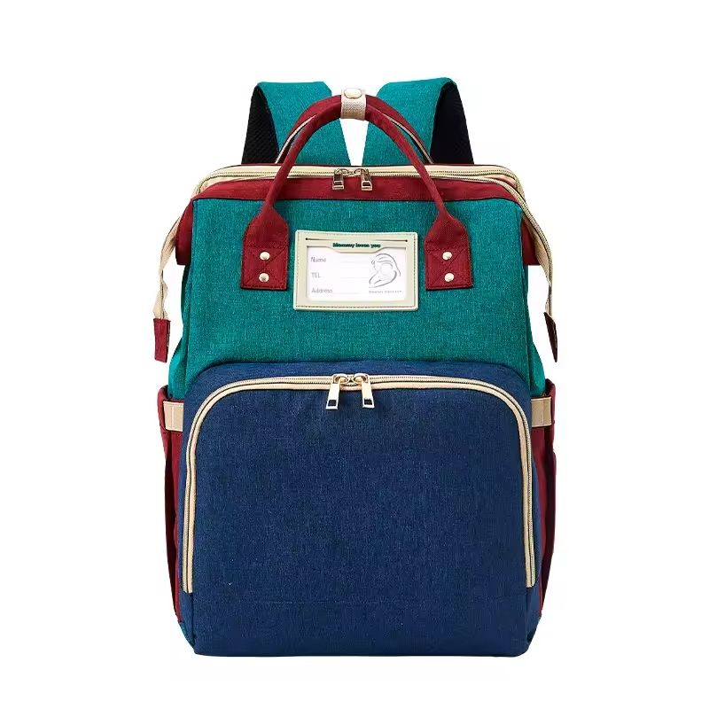 GENERICO - Pañalera Tipo Morral con Cambiador Tricolor