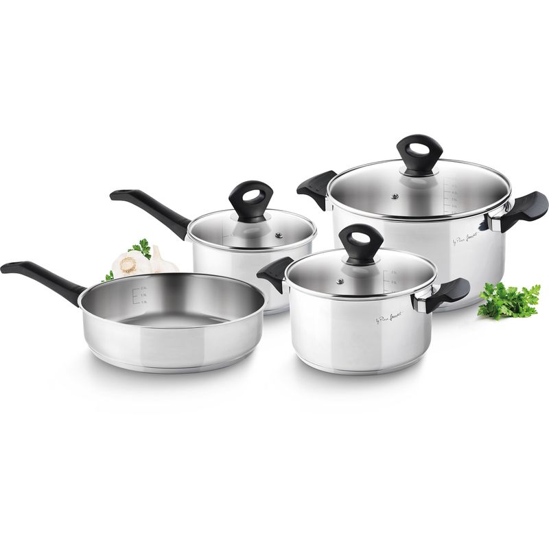 LAMART - Batería 7pz Lamart LT1110 Cocina Acero inoxidable Set Juego de Ollas
