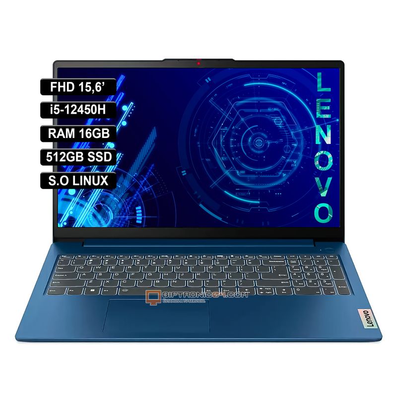 LENOVO - Portátil LENOVO 156 Intel i5-12450H RAM 16GB 512GB SSD BLUE