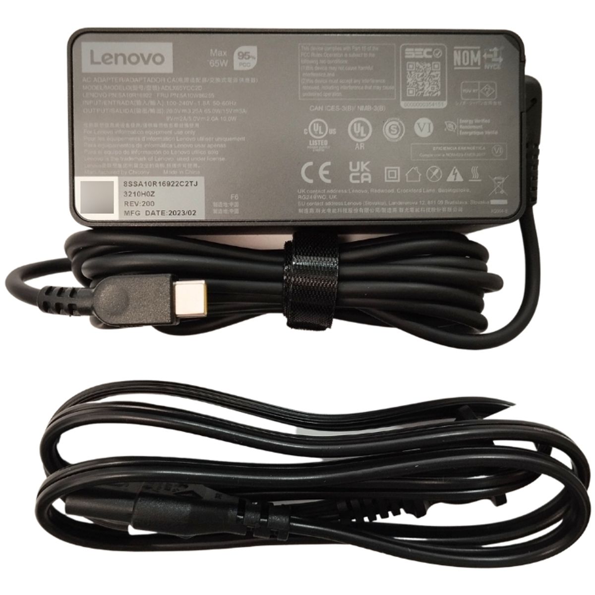 LENOVO - Cargador Original Lenovo Tab P11 Tipo C 20v 3.25 A 65w