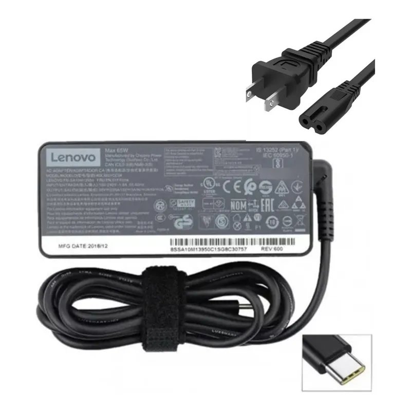 LENOVO - Cargador Original Lenovo Thinkpad X280 Tipo C 20v 3.25 A 65w