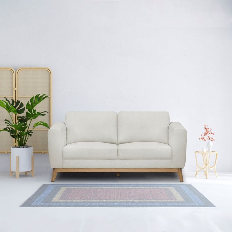ELITE LIVING - SOFA 3P REGINA MADERA NATURAL TIPO SINTETICO BIEGE