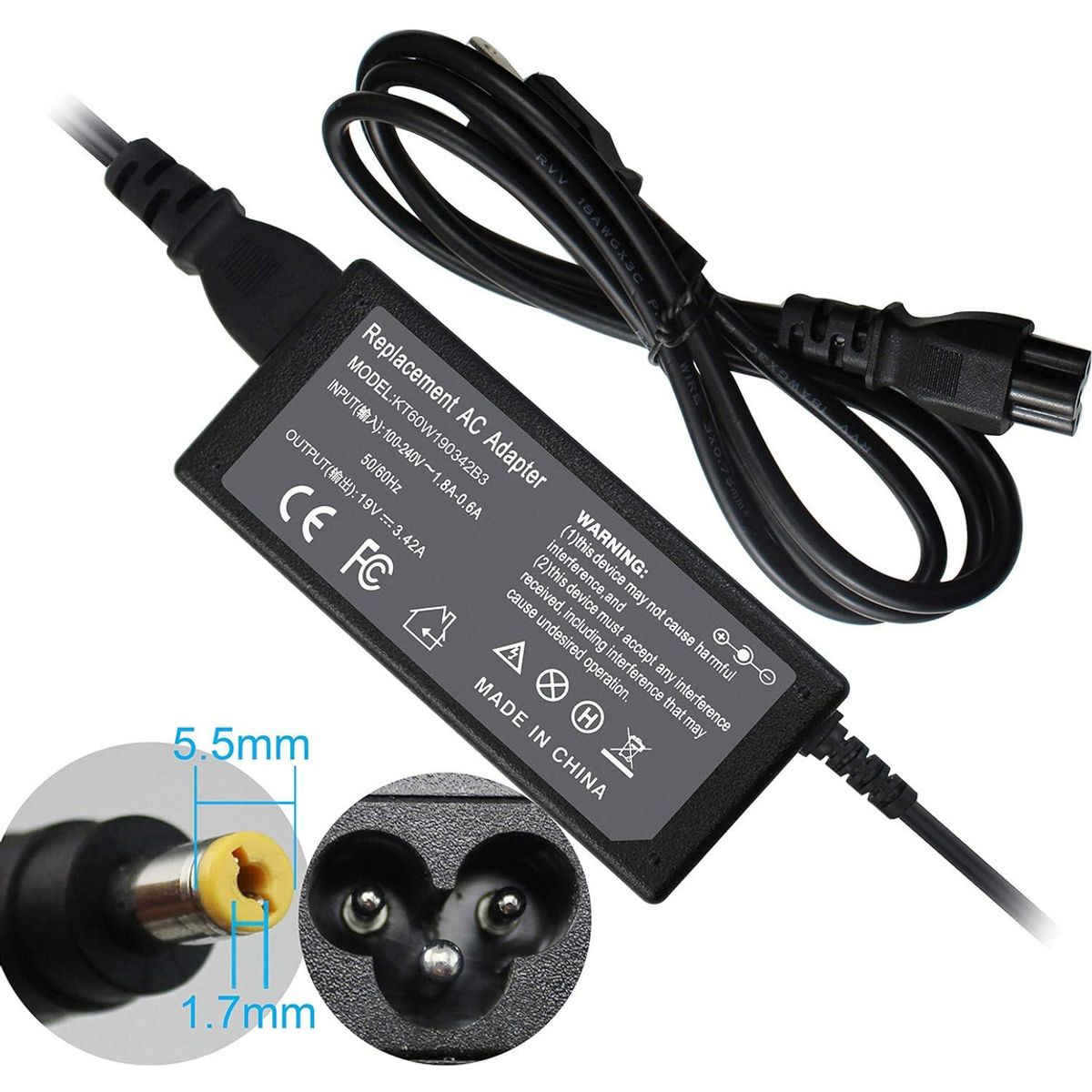 GENERICO - Cargador Acer Extensa 15 N19c1 19v 3.42A 65w