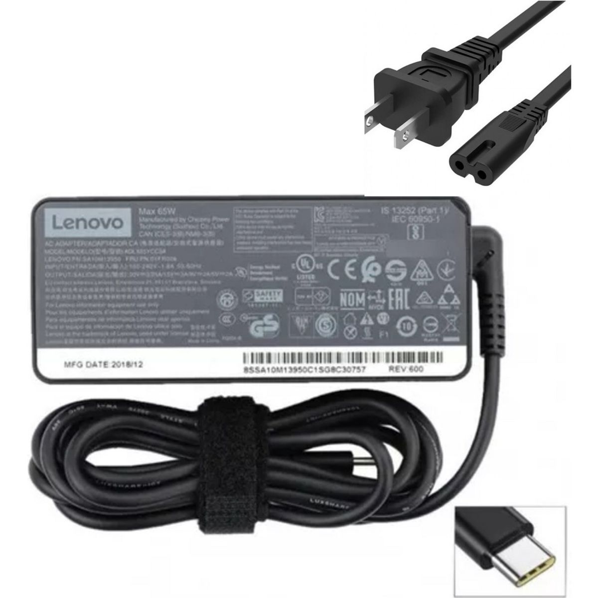 LENOVO - Cargador Original Lenovo L380 Usb-c 20v 3.25 A 65w
