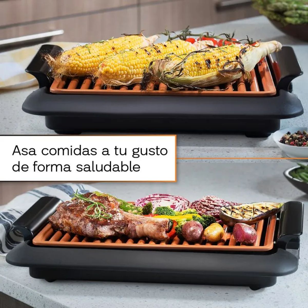 TV NOVEDADES - Parrilla Eléctrica Para Interiores Gotham Steel Smokeless Grill