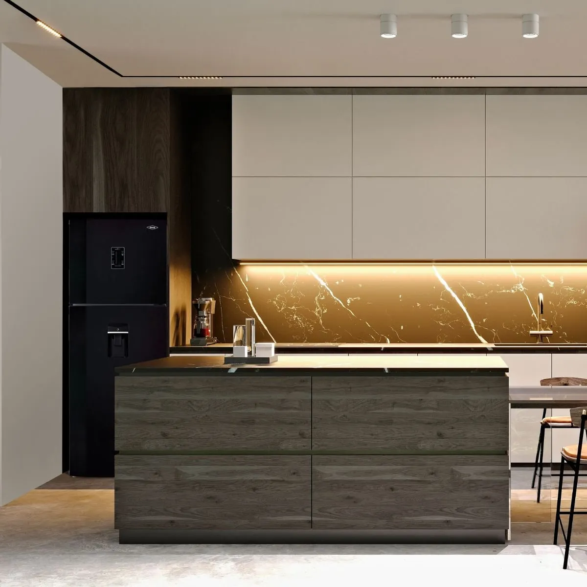 HACEB - Nevera Haceb No Frost 448 Litros Manija Integrada Negro cósmico Inverter