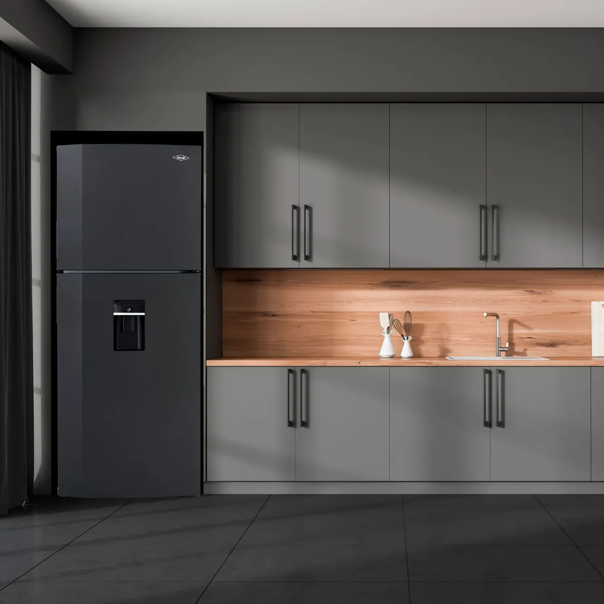 HACEB - Nevera Haceb no frost 404L manija integrada Gris plomo