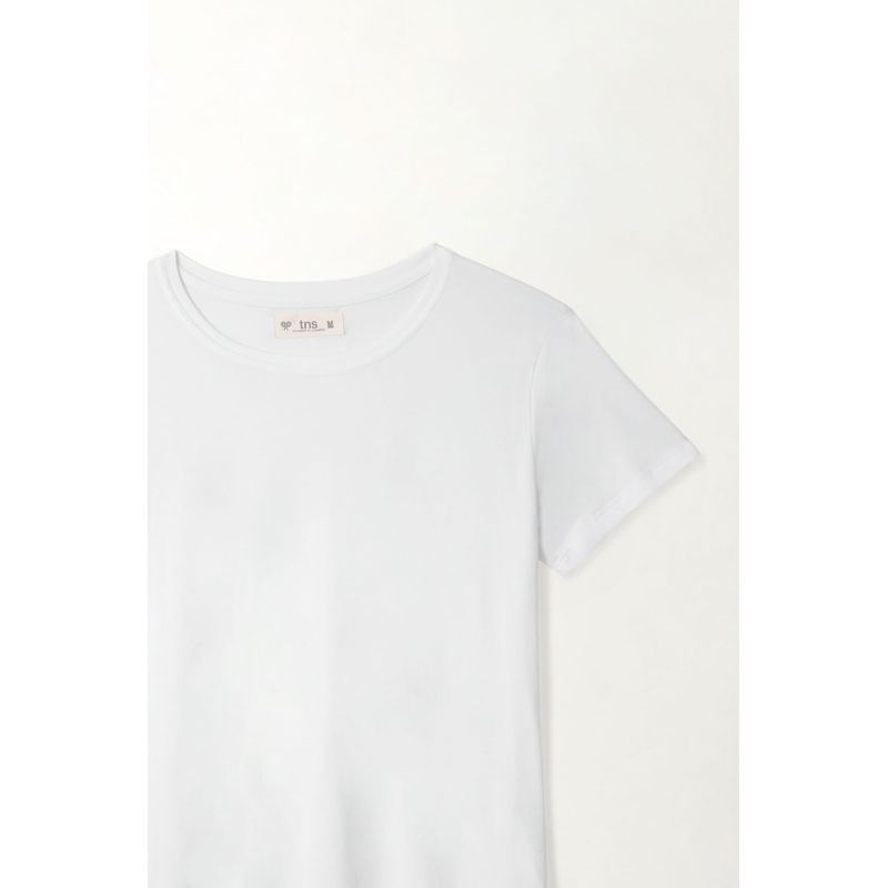 Camiseta blanca cuello redondo para mujer TENNIS - Main Image
