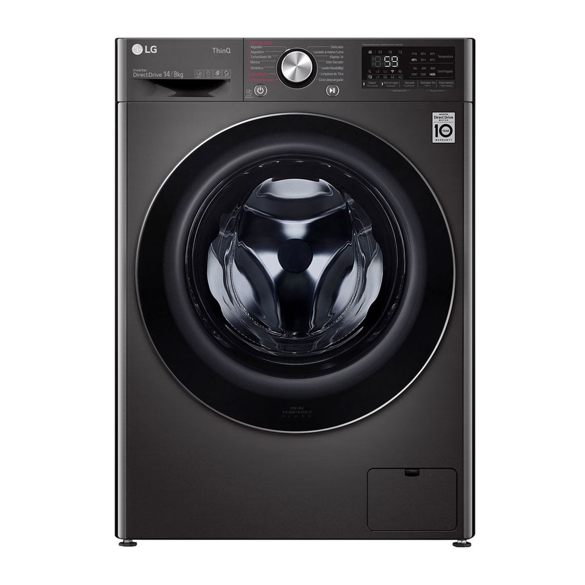 LG - Lavadora Secadora LG Carga Frontal 14 Kilos WD14BVC2S6 Negro