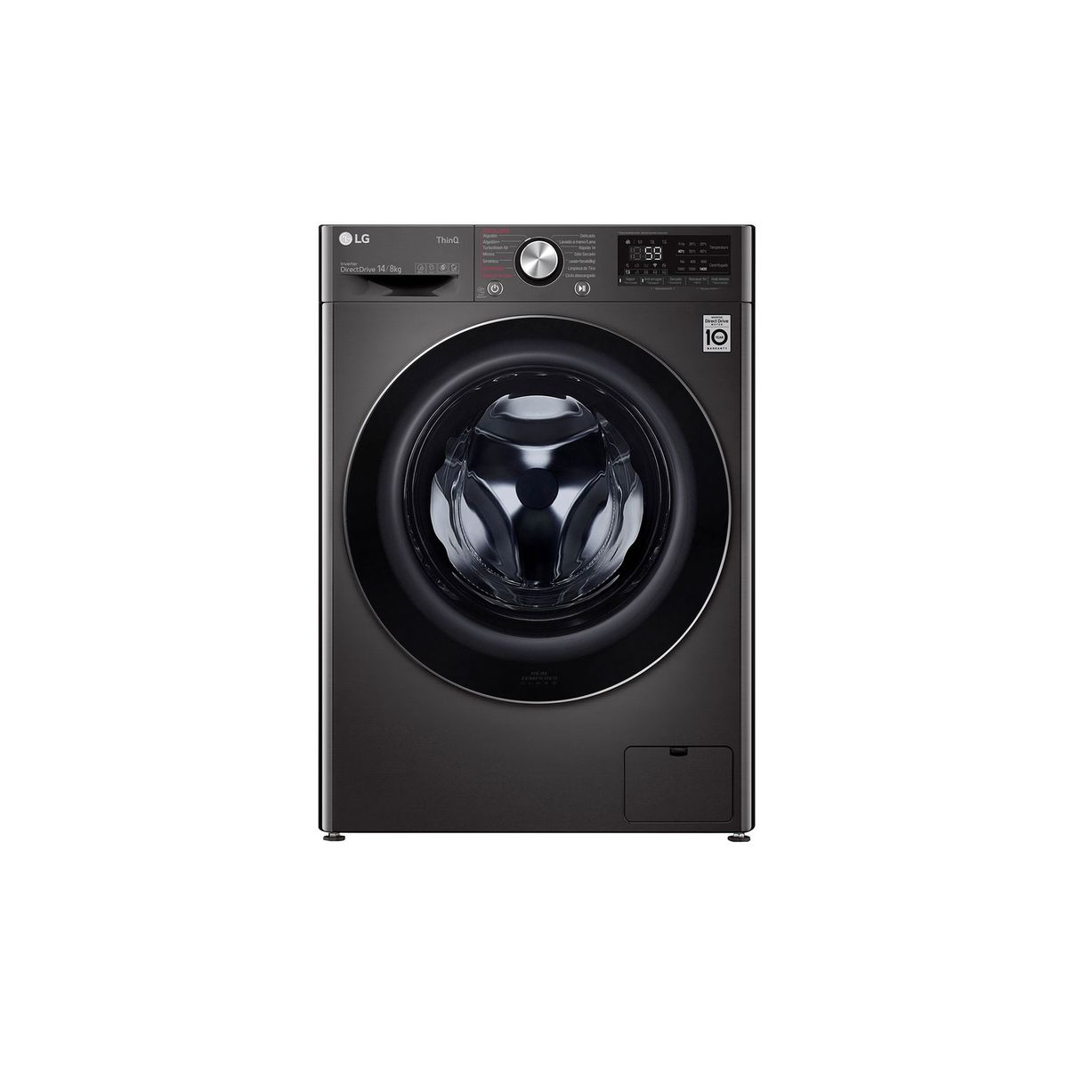 LG - Lavadora Secadora LG Carga Frontal 14 Kilos WD14BVC2S6 Negro