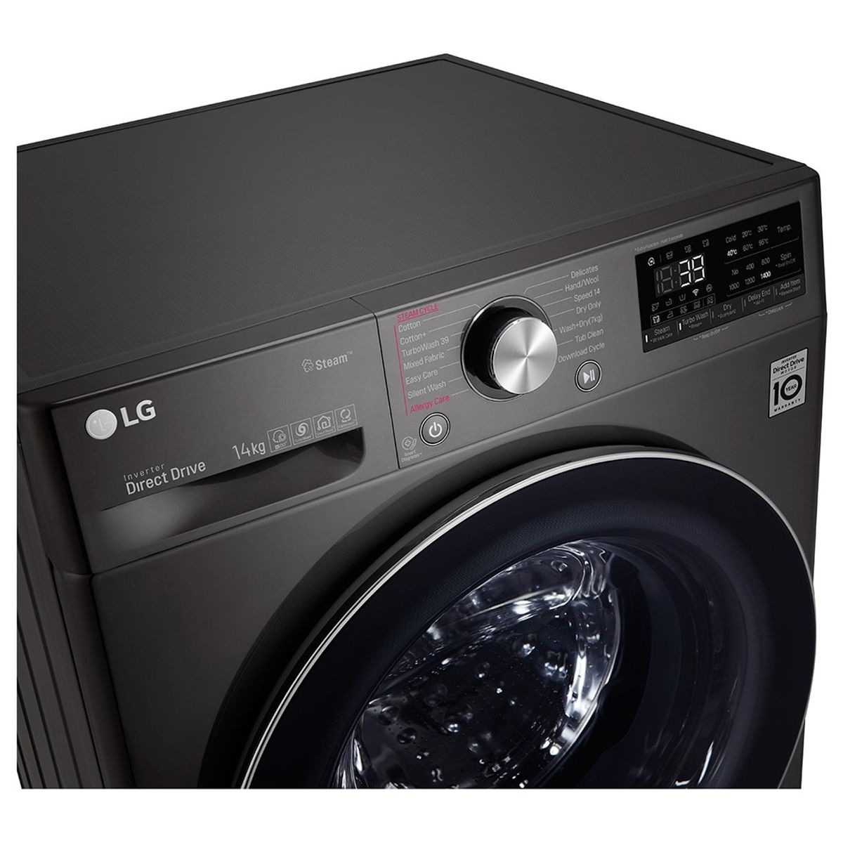 LG - Lavadora Secadora LG Carga Frontal 14 Kilos WD14BVC2S6 Negro