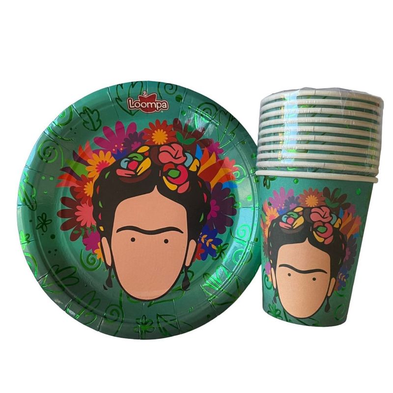 LOOMPA - Kit Platos Y Vasos Mexicano Metalizado.