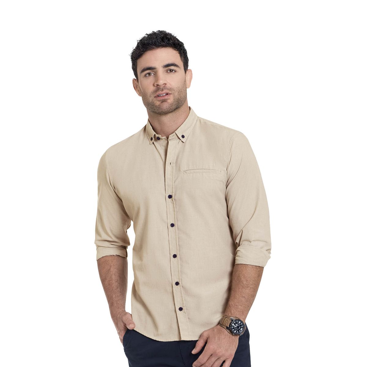 MARKETING PERSONAL - Camisa Masculino Caqui Mp 76252
