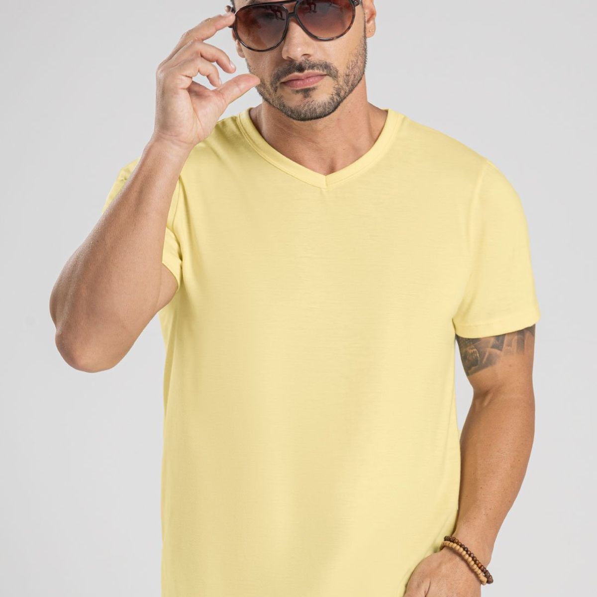 MARKETING PERSONAL - Camiseta Hombre Amarillo Pastel Mp 101128