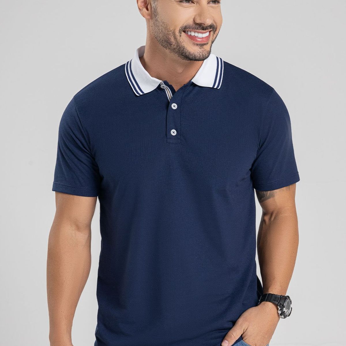 MARKETING PERSONAL - Polo Hombre Azul Navy Mp 7098