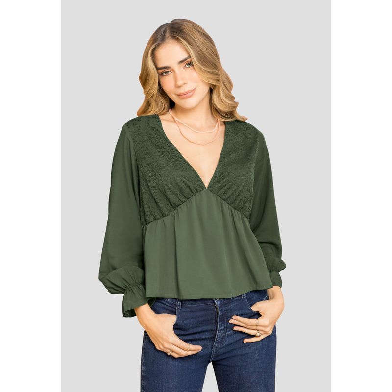 RUTTA - Blusa Mujer Verde Militar Rutta 104030