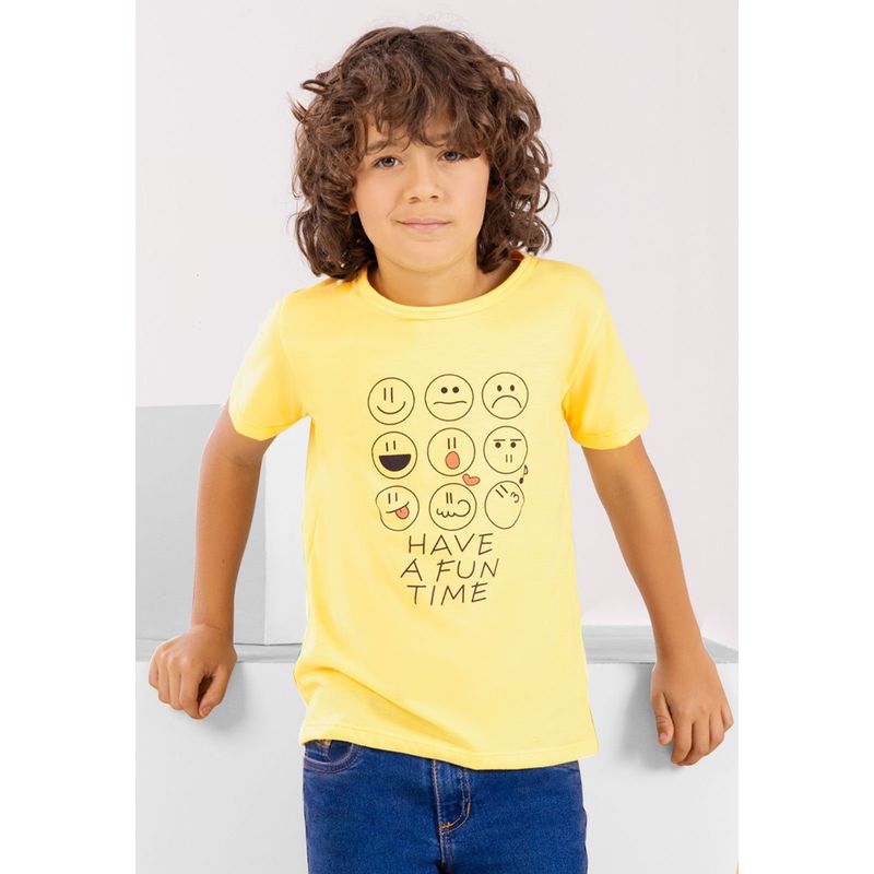 MARKETING PERSONAL - Camiseta Infantil Masculino Amarillo Pastel Mp 101206