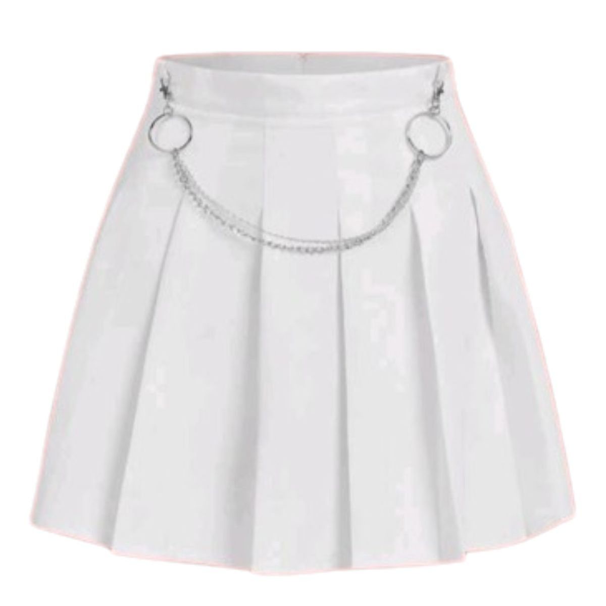 RAINBOW MODA - Falda plisada con Cadenas Mujer Negra Blanco