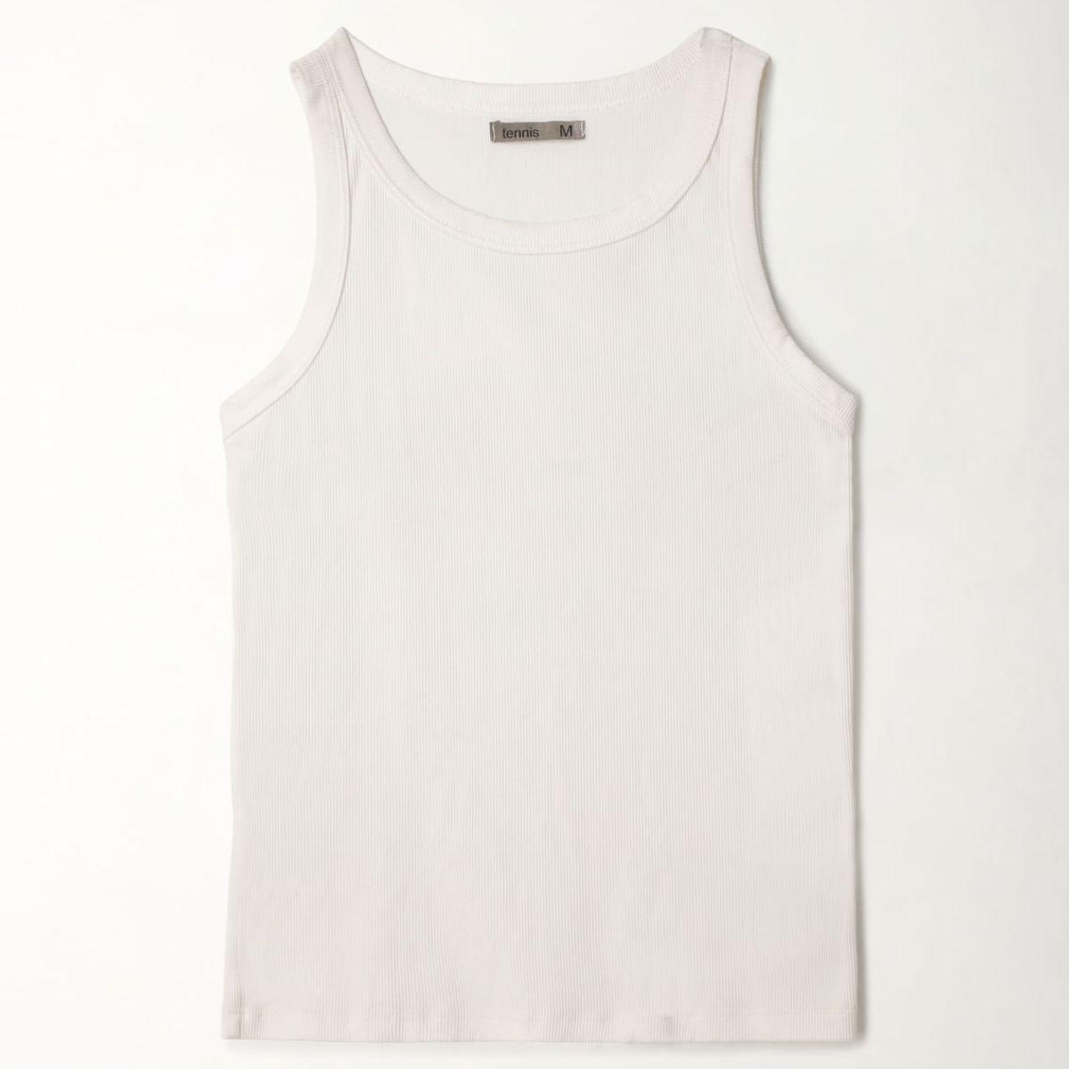 TENNIS - Camiseta blanca manga sisa para mujer